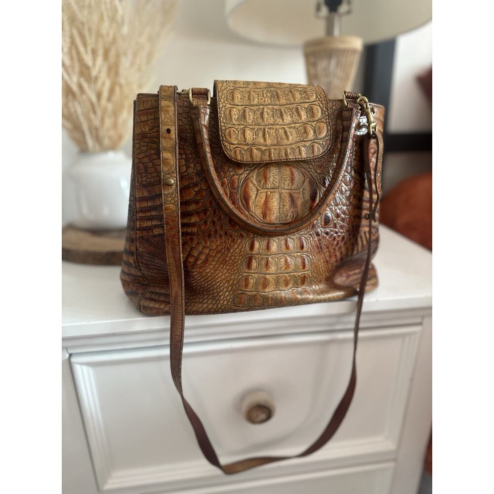 Brahmin Vintage Cecilia Pecan Melbourne Crossbody Handbag
